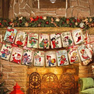 NEW VINTAGE STYLE RETRO CHRISTMAS PARTY PAPER GARLAND DECORATION HOME DECOR